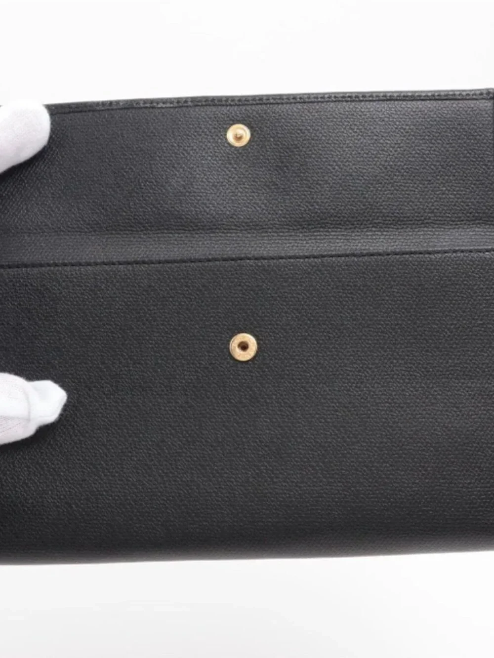 Chanel CC Logo Button Leather Long Wallet Black